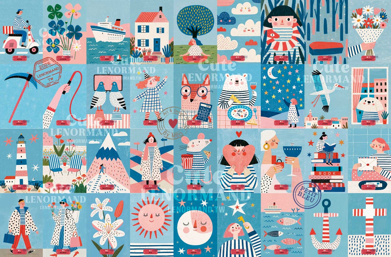 小藍雷諾曼 | Cute Lenormand Petit Bleu