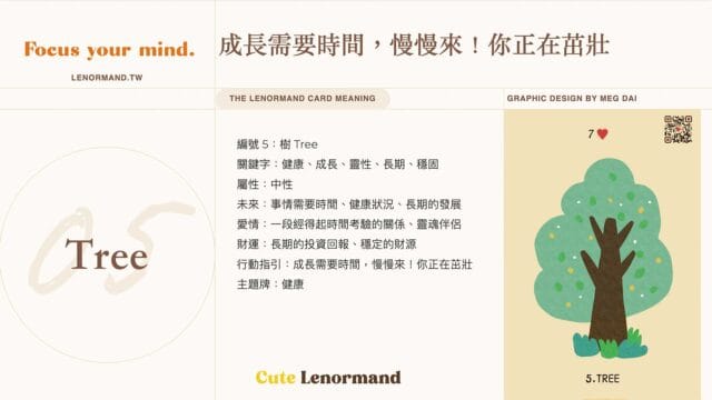05 樹 Tree | 雷諾曼牌義 1 可愛雷諾曼卡 Cute Lenoemand